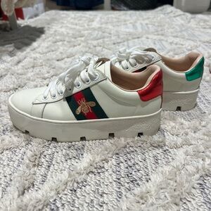 Women's Striped Red & Green Sneakers